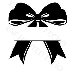 Silueta de lazo con monograma dividido en SVG y PNG
