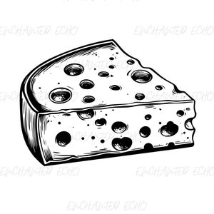 Cheese Wedge SVG + PNG Set - Swiss Cheese Board Svg Cheese Slice Svg Cheese Digital File Cheese Clipart Cheese Silhouette Cheese Outline Png