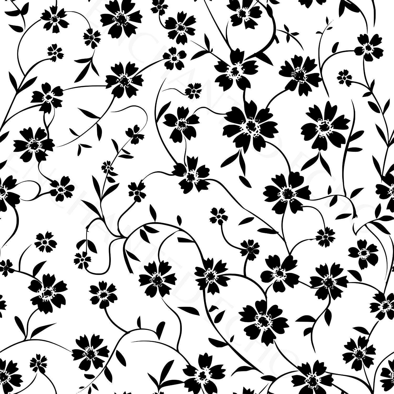 Seamless Floral Pattern SVG + PNG Set - Wildflower Repeating Flower ...
