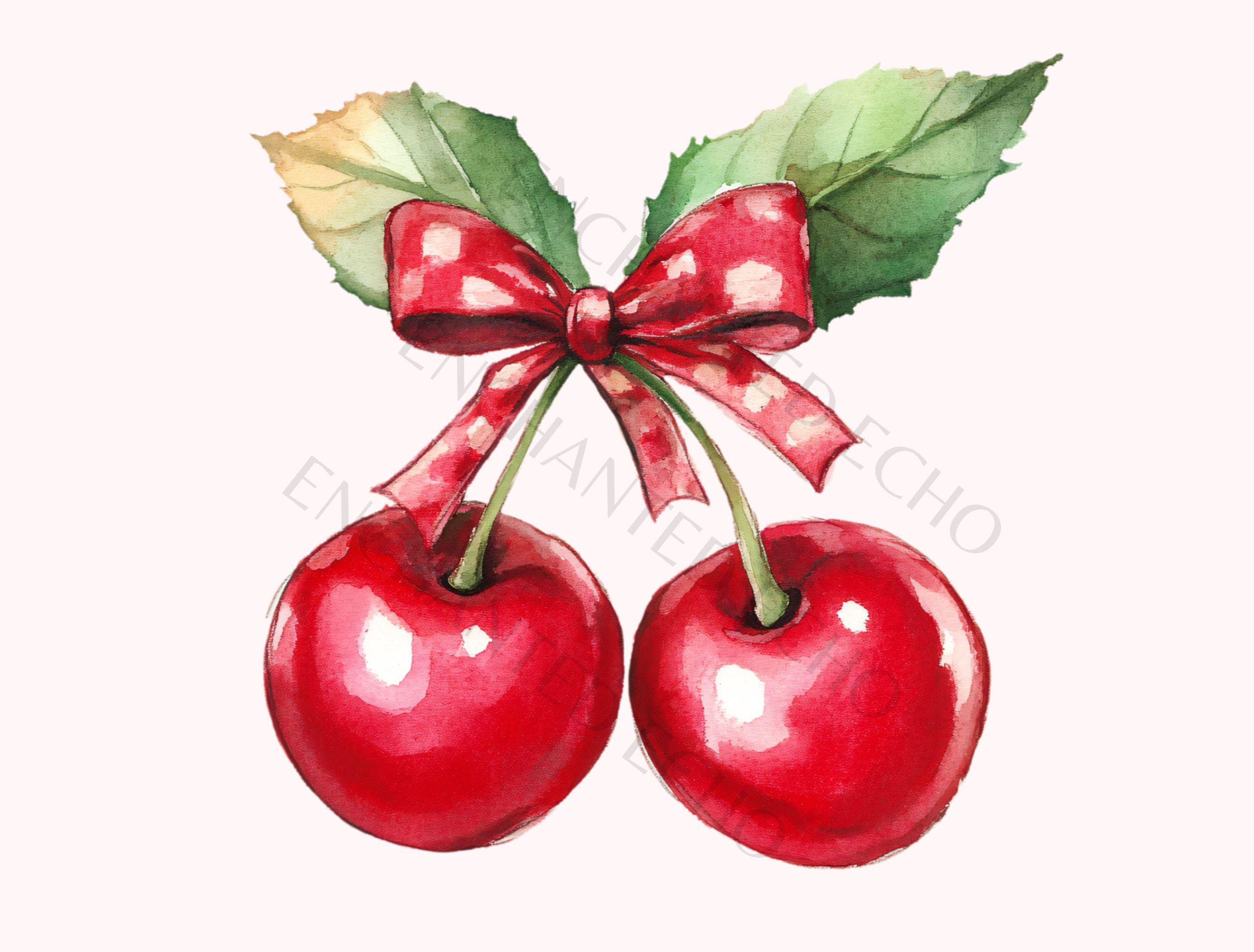 Plaid Cherry Bow PNG - Coquette Red Polka Dot Christmas Cherries Ribbon ...
