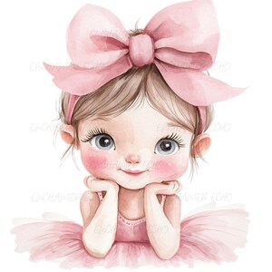 Kleines Mädchen Ballerina PNG - Kokette Ballett PNG - Ballett Mädchen Tutu PNG - Kokette Ballett Rosa Schleife Png - Kinderzimmer Mädchen Zimmer Sublimation