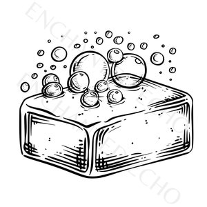 Soap Bar With Bubbles SVG and PNG Set - Foaming Soap Clipart  (Digital Download)