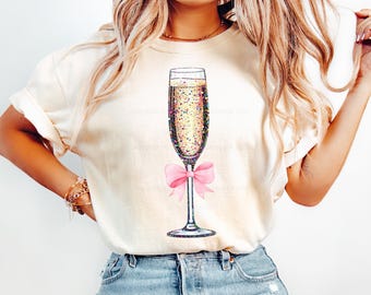 Glitter Champagne png Skål firande NYE Möhippa födelsedag kokett rosa rosett