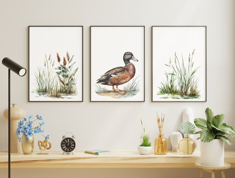 Elegant Watercolor Mallard Duck Clipart - 67 PNG - Realistic Duck Clipart - Digital Hunting Duck Illustrations for Commercial & Personal Use image 9