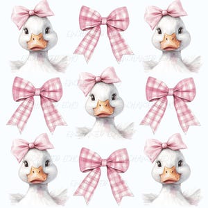 Noeud de canard rose avec noeud Png Noeud de canard mignon Png Noeud vichy Png agricole Png Noeud coquette rose Png Sublimation de ferme rose Png