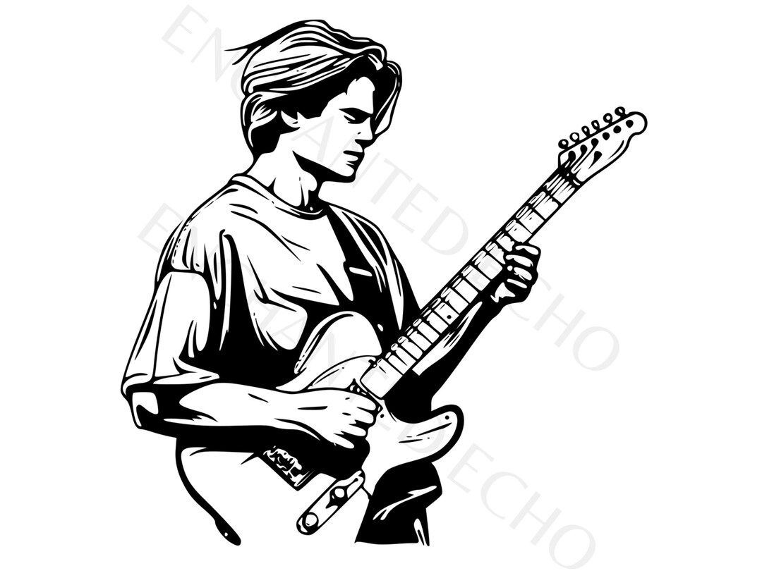 Electric Guitarist SVG PNG Set Guitarist Svg Guitar Player Svg Guitar