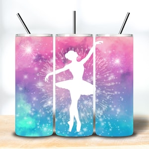 Delicate Ballerina Tumbler Wrap 20 oz Seamless PNG - Dancer Tumbler Wrap Ballet Tumbler Design PNG Ballet Dancer Tumbler Wrap Dance Cup PNG