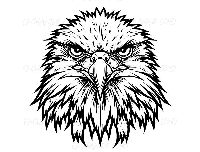 American Bald Eagle Face SVG + PNG Set – Native Patriotic Bird Head ...