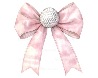 Pink Golf Bow PNG - Girly Coquette Golf Season Sublimation (Digital Download + Commercial Use)