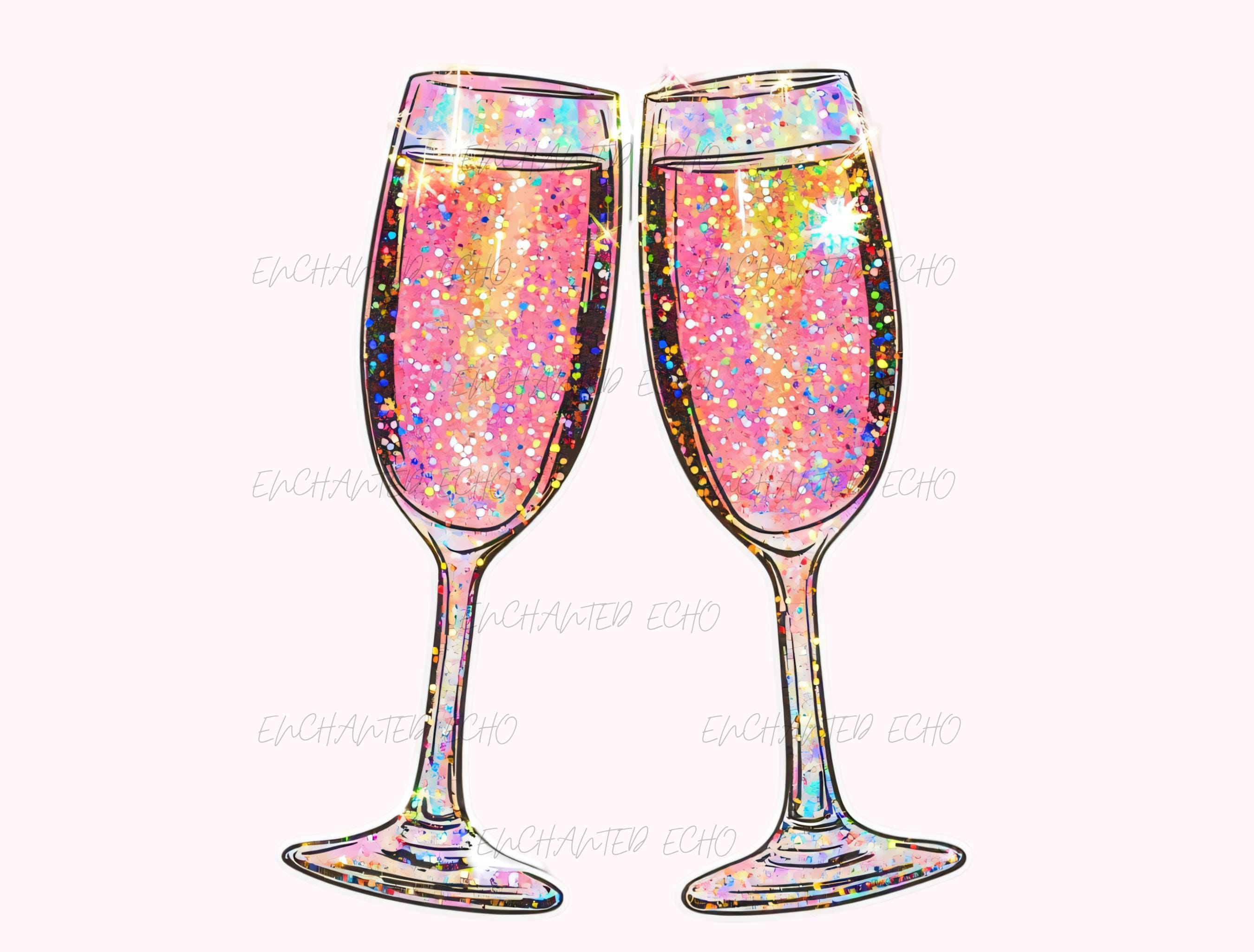 Rosa glas sektgläser