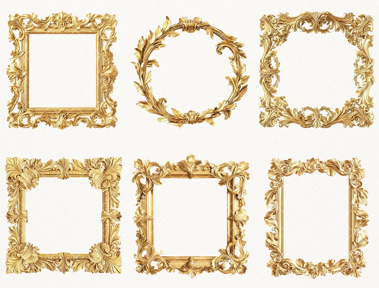 Gold Rococo Frames Clipart Bundle - Antique Victorian Renaissance ...