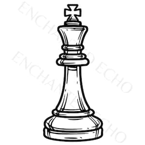 King Chess Piece SVG and PNG Set - Kingpin Chess Clipart - King Chess Png - Chess King Silhouette for Commercial or Personal Use