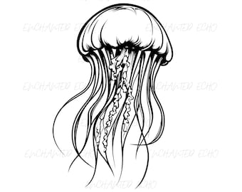 Jellyfish SVG: High-Resolution PNG, Underwater Creature Clipart (Digital Download)