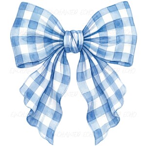 Coquetteful Plaid Blue Bow Png - Dainty Pastel Coquette Baby Blue Gingham Preppy Ribbon