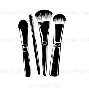 Makeup Brushes SVG + PNG Set - Makeup Svg File Cosmetic Svg Makeup Clipart Makeup Artist Svg Cosmetic Brushes Svg Beauty Industry Png