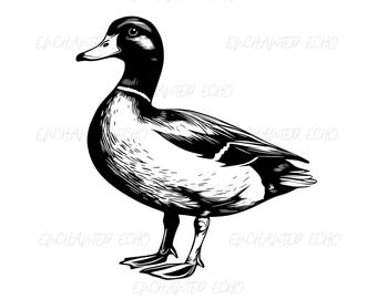 Mallard Duck Outline Logo SVG and PNG Set – Waterfowl Sublimation Design (Digital Download)