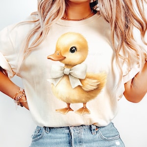 Niedliches Entlein Weißer Bogen Png Kokett Bogen Ente Png Kokette Baby-Mädchen Ente Png Niedliches Huhn Sublimation Lustiges Küken Png Rosa Entlein Png