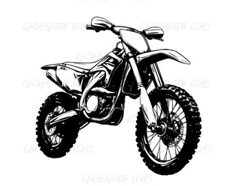 Dirt Bike SVG + PNG Set: Motorcycle Clipart, Motocross Sublimation (Digital Download)