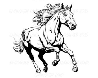 Galloping Wild Horse SVG + PNG Set - Mustang Clipart, Rodeo Sublimation (Digital Download + Commercial Use)
