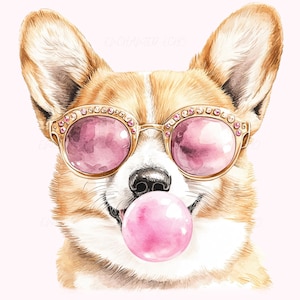 Corgi Dog Pink Bubble Gum Png Cachorro Engraçado Meme Png Cachorro Welsh Corgi Png Pink Bubblegum Png Óculos De Sol Bubble Gum Png Cachorro Com Óculos De Sol Rosa