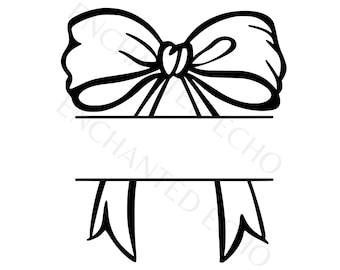 Split Monogram Bow svg and png