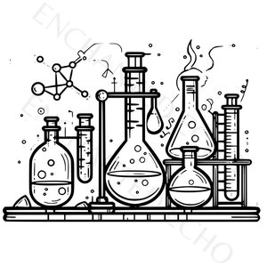 Chemistry Beakers SVG and PNG Set - Alchemy Vials Png - Chemistry Teacher Png - Science Teacher Clipart for Commercial and Personal Use