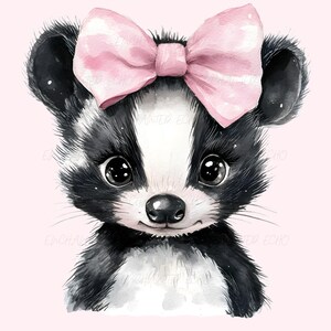 Pink Bow Skunk png schattig huisdier stinkdier png Vintage Skunk Lover png schattige wasbeer sublimatie stinkdier png Coquette Bow png Skunk Pet png