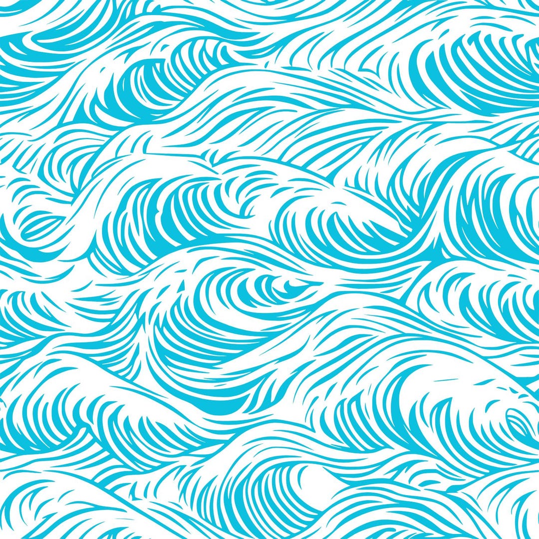 Seamless Waves SVG Pattern With Png Included Ocean Seamless - Etsy