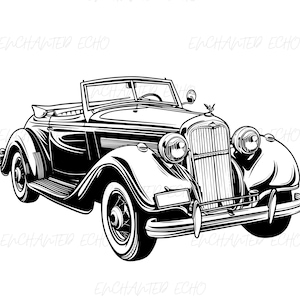 Vintage Car SVG & PNG Set - Classic Car Svg - Retro Car Png - Commercial Use Automotive Design - Perfect Car Lover Gift - Old Car Design