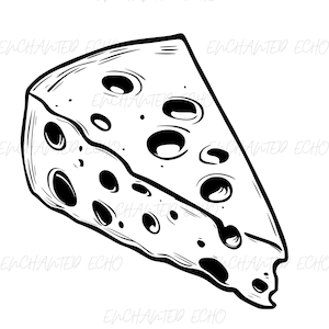 Cheese Wedge SVG + PNG Set - Swiss Cheese Board Svg Cheese Slice Svg Cheese Digital File Cheese Clipart Cheese Silhouette Cheese Outline