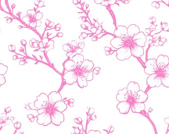 Seamless Cherry Blossoms SVG + PNG Pattern Set - Repeating Sakura Flower Clipart (Digital Download)