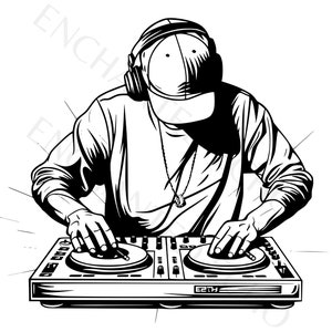 DJ SVG & PNG Set - Plattenspieler, Plattenspieler, Disco Musik Png - dj Set Silhouette, kommerzielle Nutzung