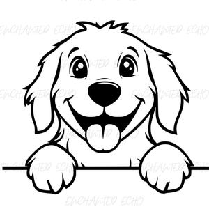 Peeking Golden Retriever Dog SVG + PNG + dxf + pfd + jpg Set