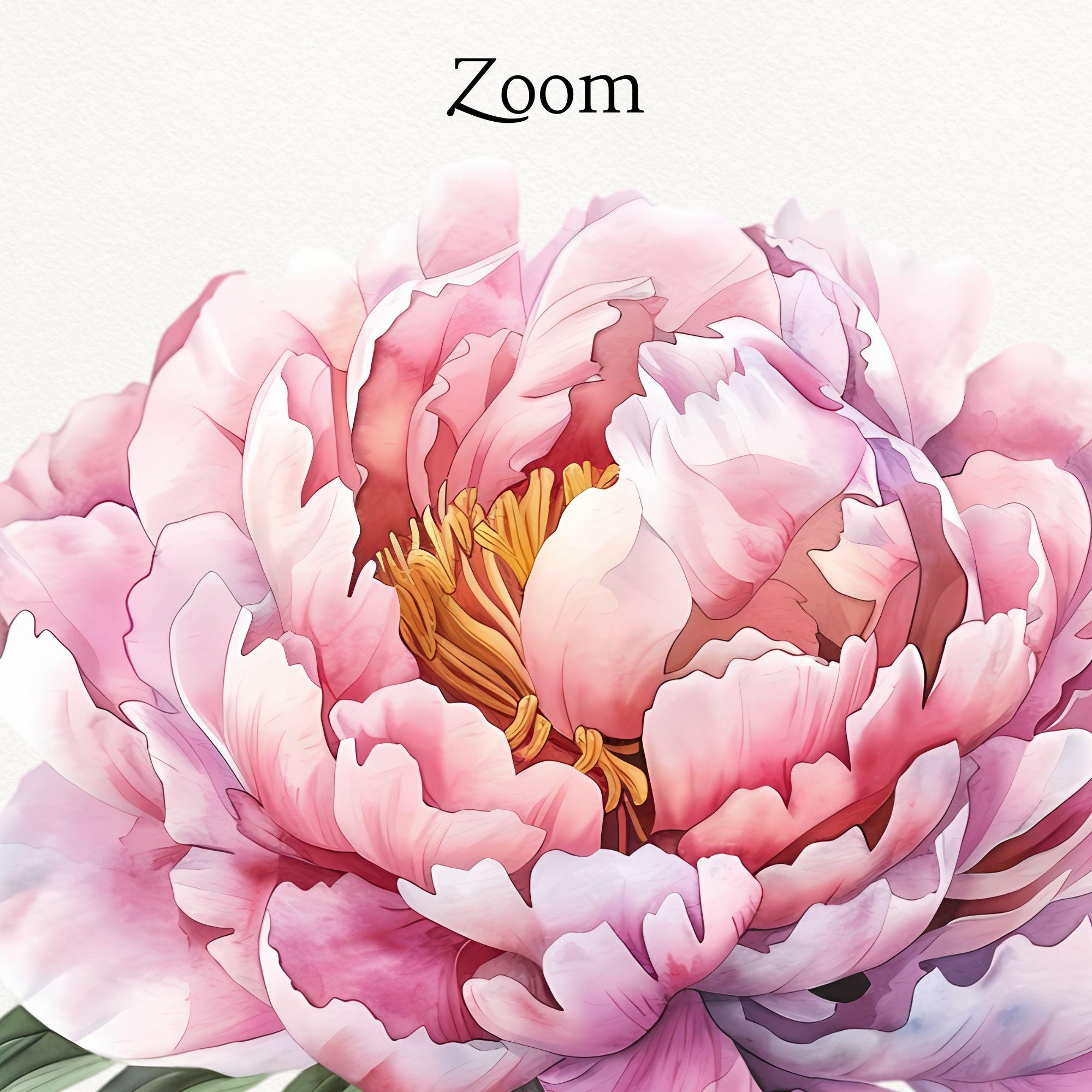 Watercolor Pink Peony Border Clipart: Wedding Floral Borders & Singles ...