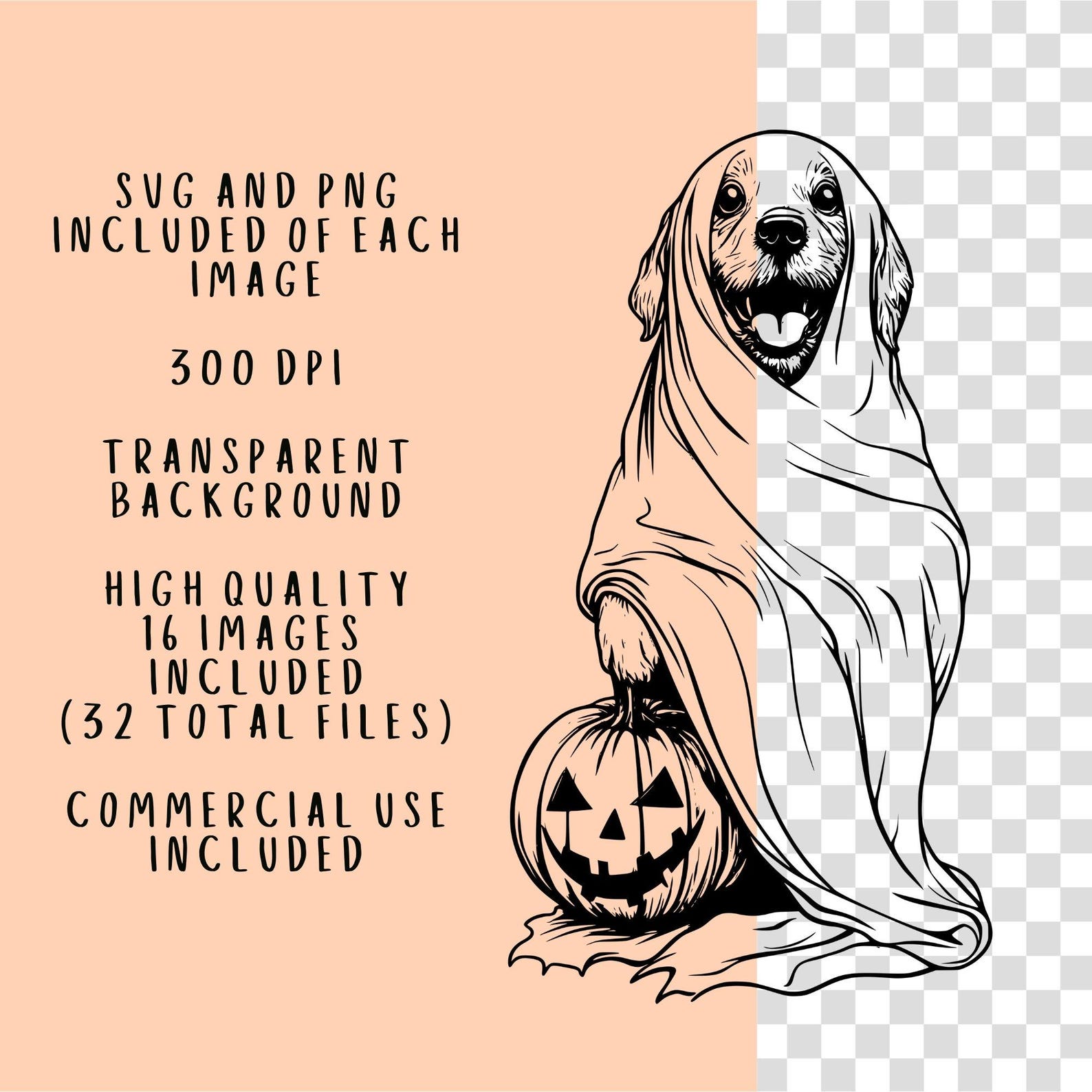 Halloween Ghost Dogs SVG PNG – 16 Spooky Breed Images (digital Files ...