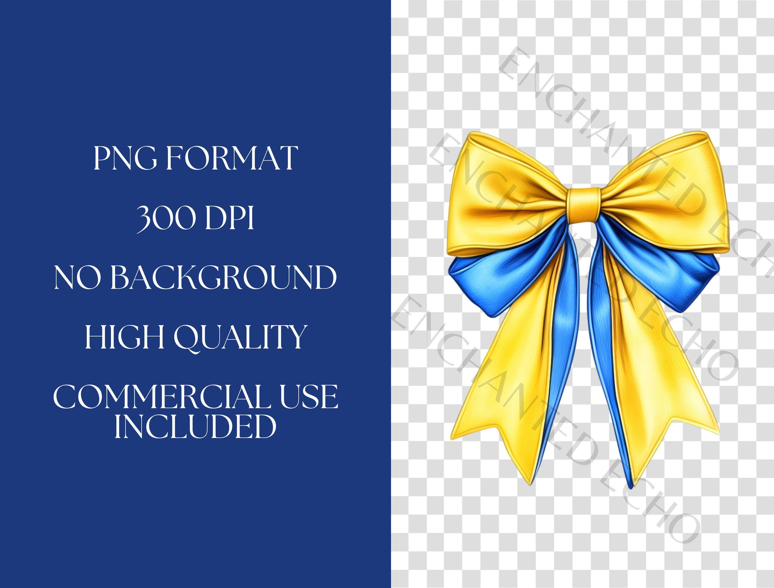 Blue and Yellow Bow Png Sports Team Colors Bow Png Vintage Coquette Bow ...