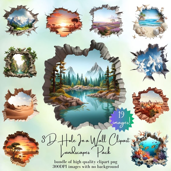 3D Hole in a Wall Clipart 19 PNGs High Quality 3D Landscapes Clipart High Quality Commercial Use Clipart 3D Hole In A Wall PNG Designs HD