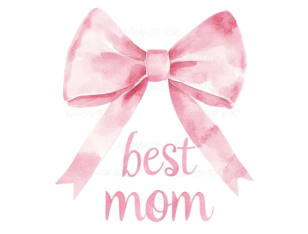 Coquette Mom Pink Bow Bestmom PNG - Mama Clipart, Mothers Day ...