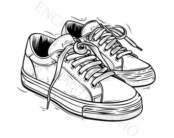 Sneakers SVG + PNG Set - Causal Shoes Clipart (Digital Download)