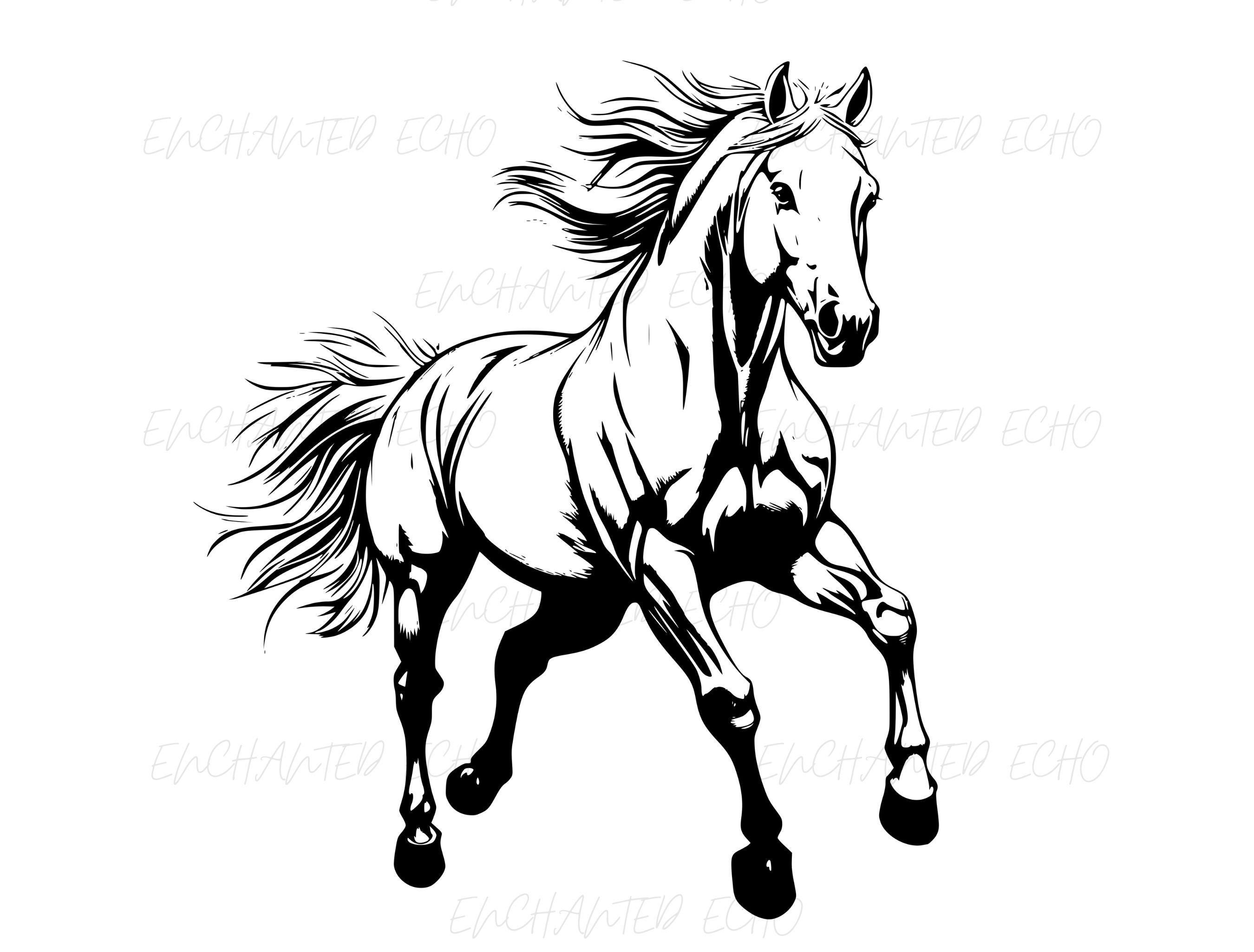 野生の馬のSVG + PNGセット：走る種牡馬のクリップアート（デジタルダウンロード） - Etsy 日本, image size:2700x2050