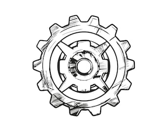 Gear Svg + PNG Set - Steampunk Clipart, Mechanical Cogs Sublimation (Digital Download + Commercial Use)