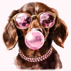 Rosa Dackel Rosa Kaugummi Png Lustiger Hund Meme Png Dackel Png Rosa Kaugummi Sonnenbrille Png Hund mit Rosa Sonnenbrille