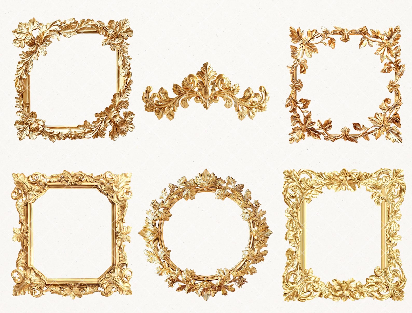 Gold Rococo Frames Clipart Bundle - Antique Victorian Renaissance ...