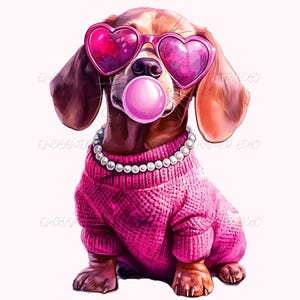 Dackel Rosa Kaugummi Png Lustiger Hund Meme Png Dackel Hund Pink Png Kaugummi Sonnenbrille Png Hund Mit Sonnenbrille Png