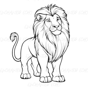 Cartoon Style Lion SVG + PNG Set