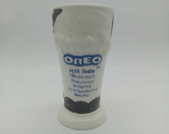 Oreo Cookie Milkshake Ceramic Tall White Cup