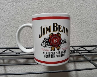 Vintage •Jim Beam •Kentucky Bourbon •Rechte whisky-/koffiemok 2000 keramiek