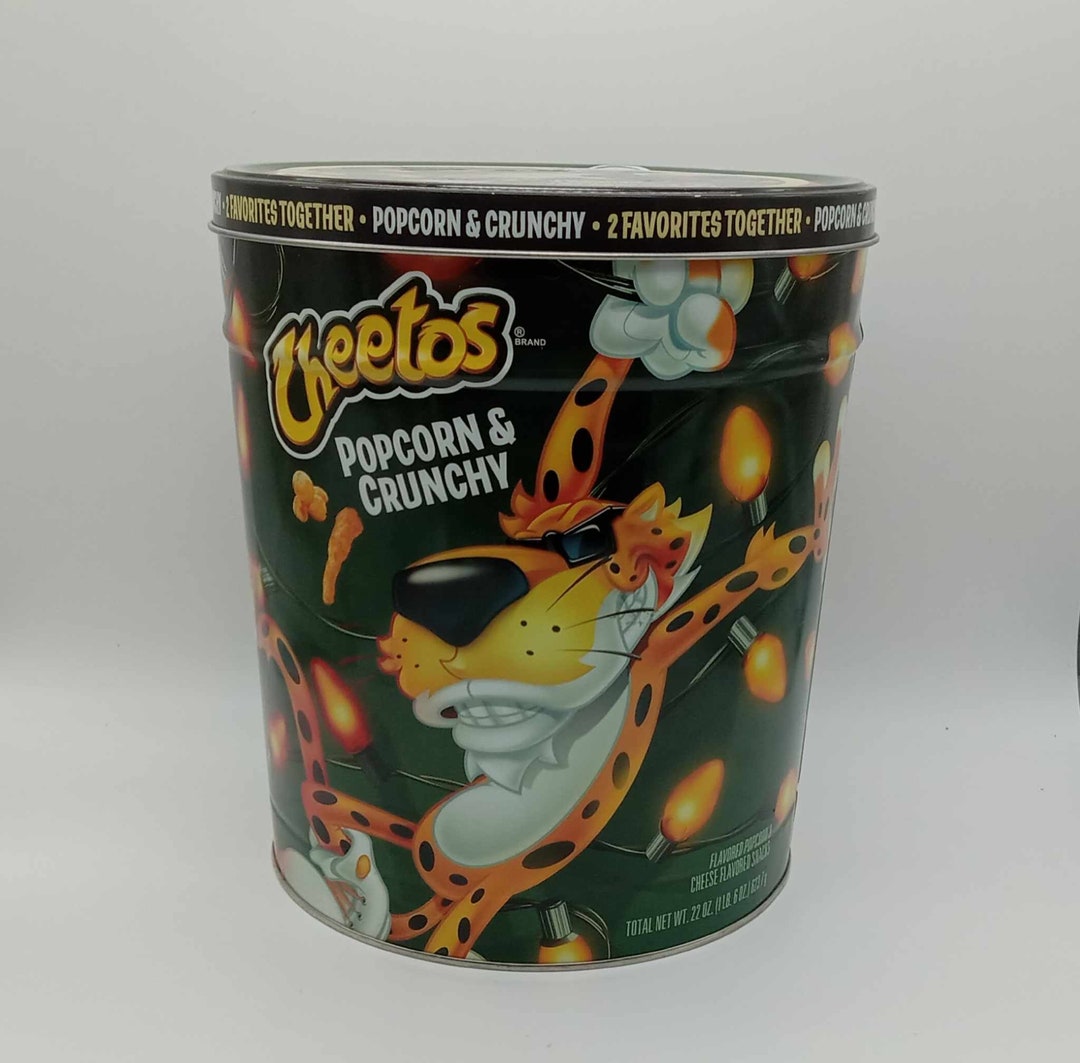 Cheetos Popcorn and Crunch Holiday Tin 22 Ounces empty Etsy
