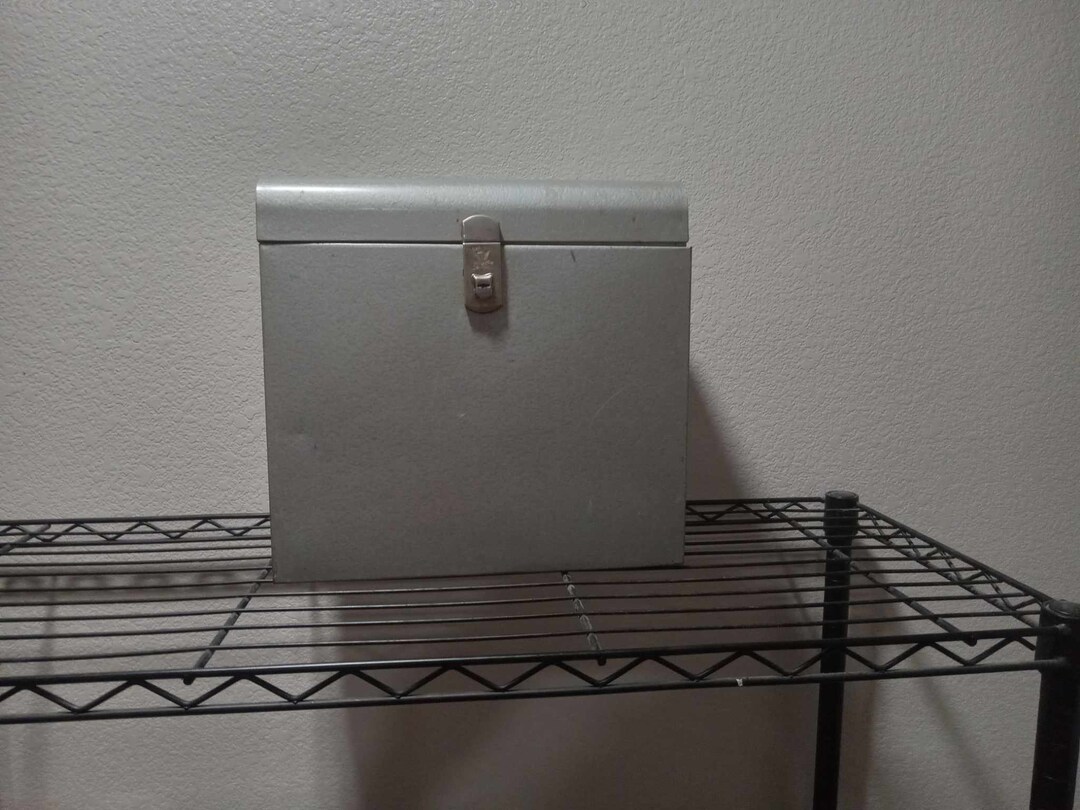 Vintage METAL FILING STORAGE Box, Industrial Grey Utility Box - Etsy