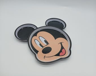 Vintage Mickey Mouse Divided Head Shaped Plate